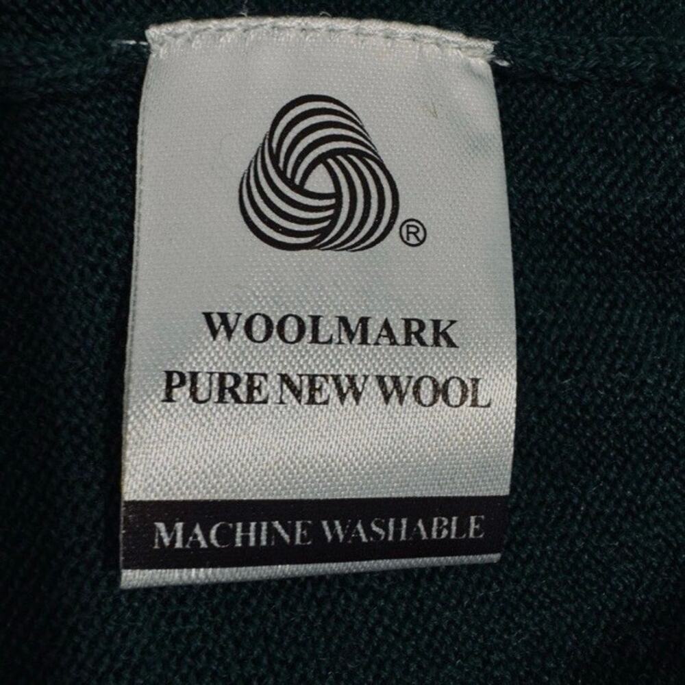 FIELDS Large Washable Australian Merino Wool Luxury Sweater Forest Green V Neck - Picture 6 of 7